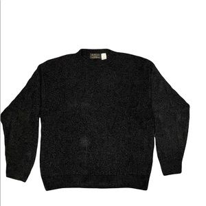 Vintage Biella Black Merino Wool Mens Sweater Size Large